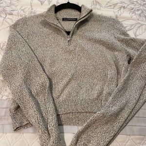 Brandy Melville Cropped half-zip Sweater